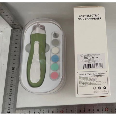 Pila electrica, pentru copii si bebelusi, din abs, 6 accesorii, cu lumina led, 9.5 x 6 x 17 cm, verde [3]