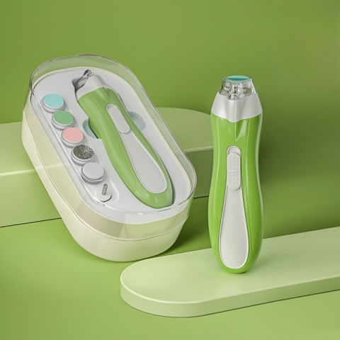 Pila electrica, pentru copii si bebelusi, din abs, 6 accesorii, cu lumina led, 9.5 x 6 x 17 cm, verde [4]