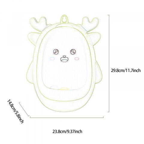 Pisoar pentru baieti, 0-8 ani, in forma de cerb, perie inclusa, montare pe perete, carlig autoadeziv inclus, 29.8 x 23.8 cm, albastru [4]