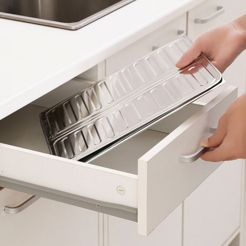 Placa de protectie pentru aragaz, din aluminiu, placa de protectie anti stropi, pliabila, usor de curatat, 32.5 x 84 cm, gri [3]