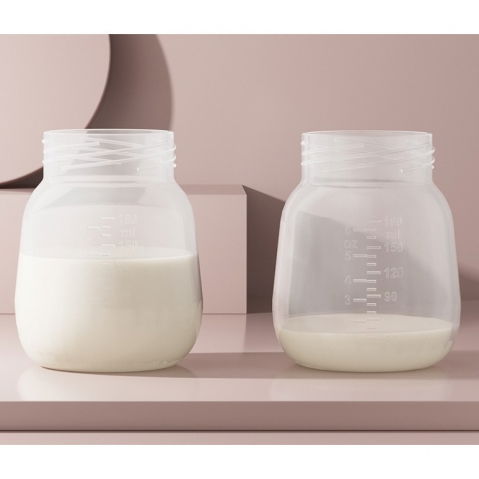 Pompa de san electrica 2 in 1, cu 2 biberoane, capacitate 180 ml, incarcare usb tip c, 1200 mah, 2 moduri, 9 viteze, albastru transparent [5]