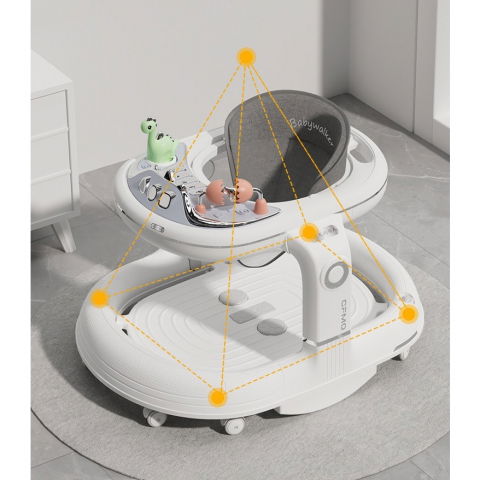 Premergator 4in1, antemergator, balansoar, scaun de masa, functie muzicala, din abs, roti universale, inaltime reglabila, sistem antirasturnare, greutate portanta 25 kg, +6 luni, alb [1]