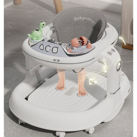 Premergator 4in1, antemergator, balansoar, scaun de masa, functie muzicala, din abs, roti universale, inaltime reglabila, sistem antirasturnare, greutate portanta 25 kg, +6 luni, alb [4]