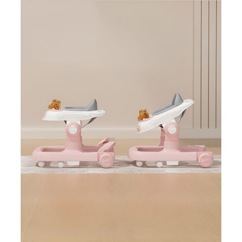 Premergator multifunctional cu roti  model iepuras, inaltime ajustabila, tavita, muzica, lumini, 66x59x41 cm, roz [8]