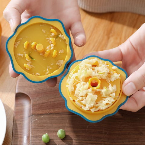 Presa manuala pentru usturoi, model usturoi, 7 x 7.5 cm, din plastic, albastru inchis [3]