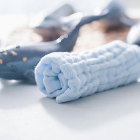 Prosop absorbant, din bumbac, 6 straturi, 30 x 30 cm, albastru [1]