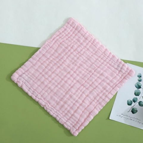 Prosop absorbant, din bumbac, 6 straturi, 30 x 30 cm, roz [3]