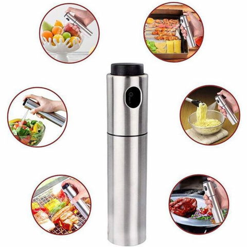 Pulverizator ulei  spray, material otel inoxidabil, manual, 100 ml, 17.7 x 4 cm, argintiu [4]