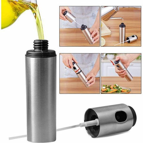 Pulverizator ulei  spray, material otel inoxidabil, manual, 100 ml, 17.7 x 4 cm, argintiu [8]