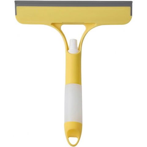 Accesorii ingrijire casa - Racleta de curatare 3 in 1, multifunctional, pentru casa si masina, pulverizator de spray, racleta din silicon si burete, 21.5 x 25.7 cm, galben