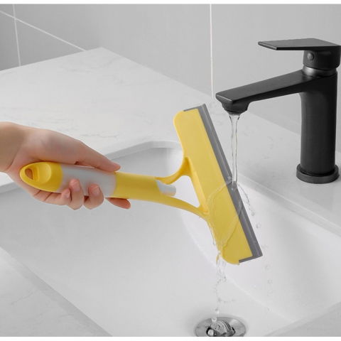 Racleta de curatare 3 in 1, multifunctional, pentru casa si masina, pulverizator de spray, racleta din silicon si burete, 21.5 x 25.7 cm, galben [2]