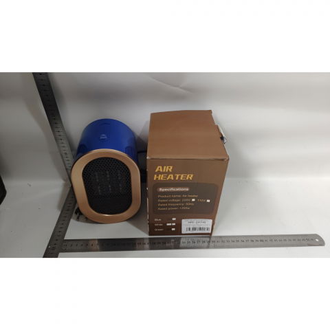 Radiator mini incalzitor, element de incalzire ptc, putere 1200 w, radiator cu termostat reglabil, 19.5 x 12.5 x 12.5 cm, 800 g, albastru [2]