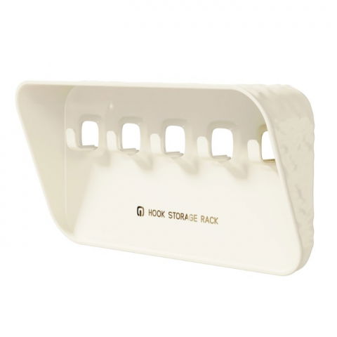 Raft de depozitare cu carlig, pentru chei, bijuterii, 20.3 x 4.6 x 10.3 cm, alb