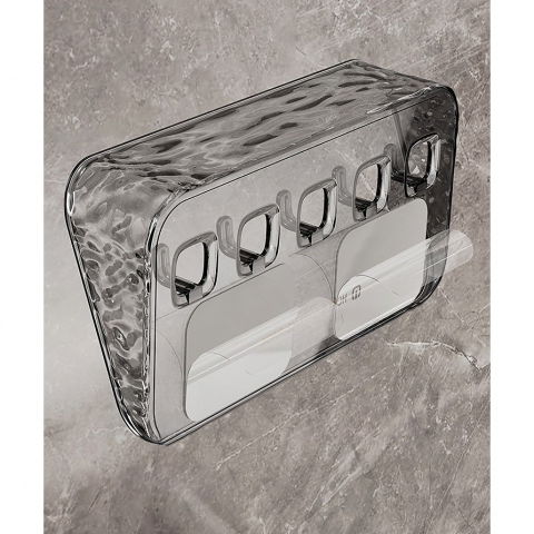 Raft de depozitare cu carlig, pentru chei, bijuterii, 20.3 x 4.6 x 10.3 cm, gri [2]