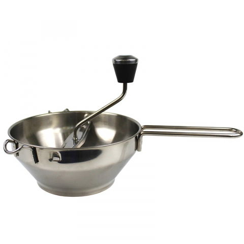 Ustensile, tacâmuri, căni și accesorii de bucătărie - Rasnita manuala pentru fructe, din otel inoxidabil, macinare alimentelor pentru bebelusi, 3 discuri de macinat, presa, pentru tocat cartofi, 19x20x33 cm, argintiu