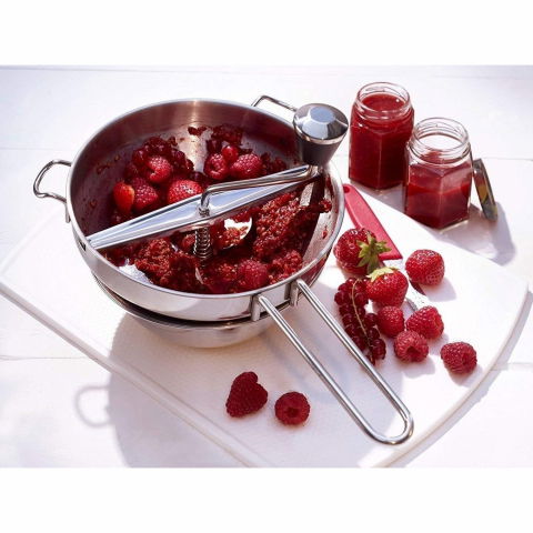 Rasnita manuala pentru fructe, din otel inoxidabil, macinare alimentelor pentru bebelusi, 3 discuri de macinat, presa, pentru tocat cartofi, 19x20x33 cm, argintiu [3]