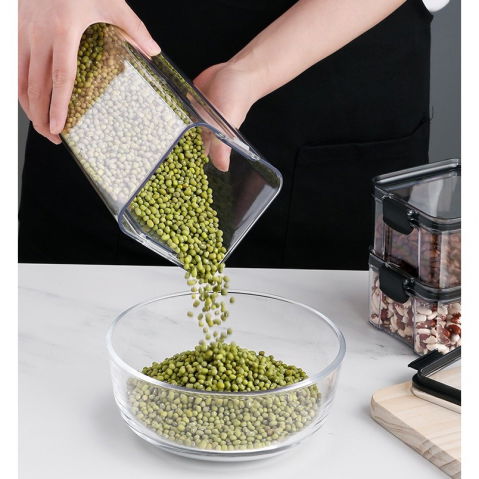 Recipient din plastic, pentru alimente/obiecte, inchidere ermetica, 10.2 x 24.2 cm, 1800 ml, transparent [4]