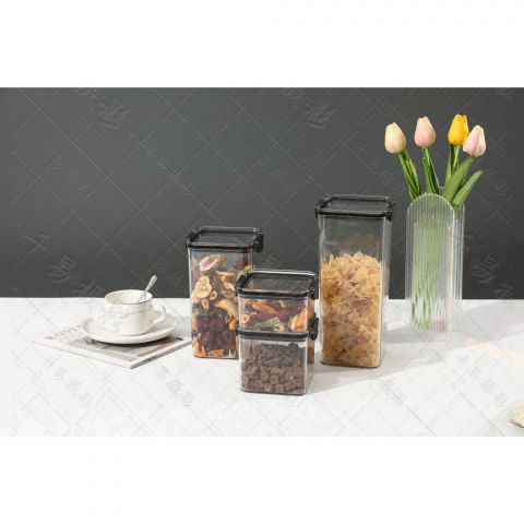 Recipient din plastic, pentru alimente/obiecte, inchidere ermetica, 10.2 x 24.2 cm, 1800 ml, transparent [2]