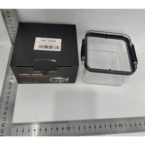 Recipient din plastic, pentru alimente/obiecte, inchidere ermetica, 10.2 x 6.6 cm, 460 ml, transparent [7]