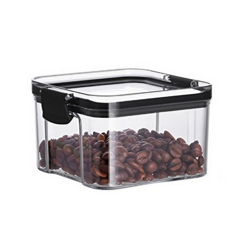 Recipiente pentru alimente de baza, gustari si cereale - Recipient din plastic, pentru alimente/obiecte, inchidere ermetica, 10.2 x 6.6 cm, 460 ml, transparent