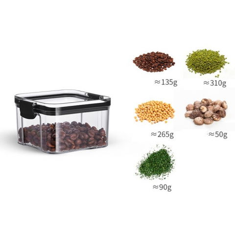 Recipient din plastic, pentru alimente/obiecte, inchidere ermetica, 10.2 x 6.6 cm, 460 ml, transparent [1]