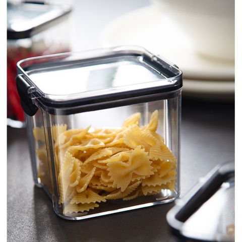 Recipient din plastic, pentru alimente/obiecte, inchidere ermetica, 10.2 x 9.8 cm, 700 ml, transparent [4]