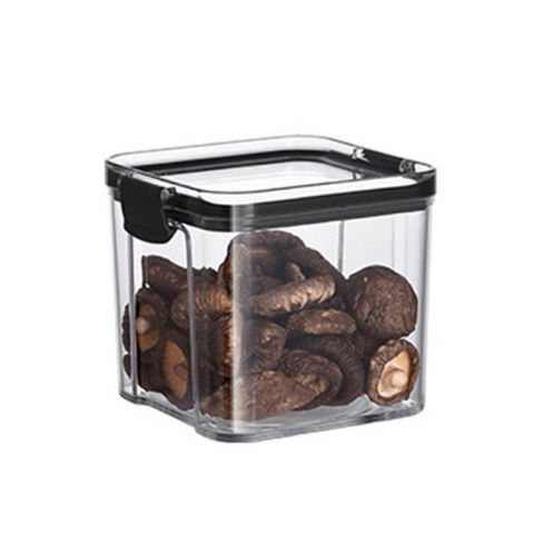 Recipiente pentru alimente de baza, gustari si cereale - Recipient din plastic, pentru alimente/obiecte, inchidere ermetica, 10.2 x 9.8 cm, 700 ml, transparent