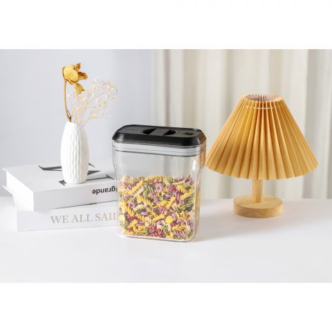 Recipient din plastic, pentru alimente/obiecte, inchidere ermetica rotire 90 grade, 2l, 20.5 x 10.5 x 27 cm, transparent [5]