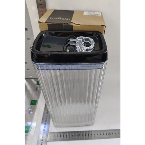 Recipient din plastic, pentru alimente/obiecte, inchidere ermetica, textura ondulata, 15 x 10 x 30 cm, 3.3 l, transparent [6]