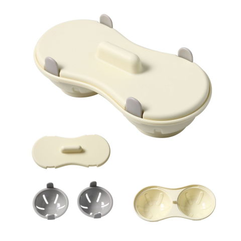 Suporturi pentru oua - Recipient dublu pentru oua, din plastic  pentru gatit la microunde, 22 x 11.8 x 8 cm, gri