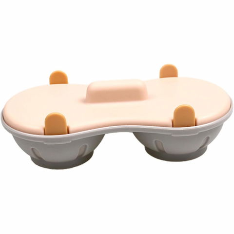 Recipient dublu pentru oua, din plastic  pentru gatit la microunde, 22 x 11.8 x 8 cm, portocaliu [7]