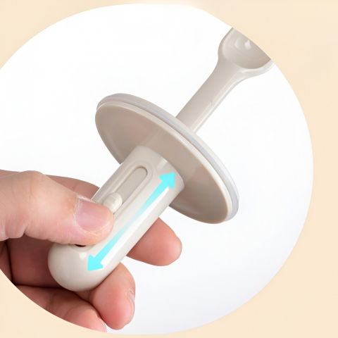 Recipient pentru depozitarea condimentelor, borcan din sticla, capac si lingura incorporate, uz casnic, 300 ml, 7.1x7.1x14.8 cm, gri [4]