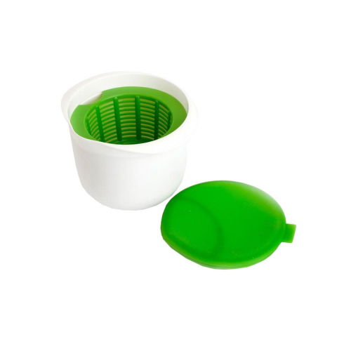 Recipient pentru preparat branza, capac de silicon, cheese maker din plastic, strecuratoare, 17x14.5x12.8 cm, verde [11]