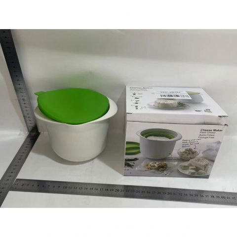 Recipient pentru preparat branza, capac de silicon, cheese maker din plastic, strecuratoare, 17x14.5x12.8 cm, verde [1]