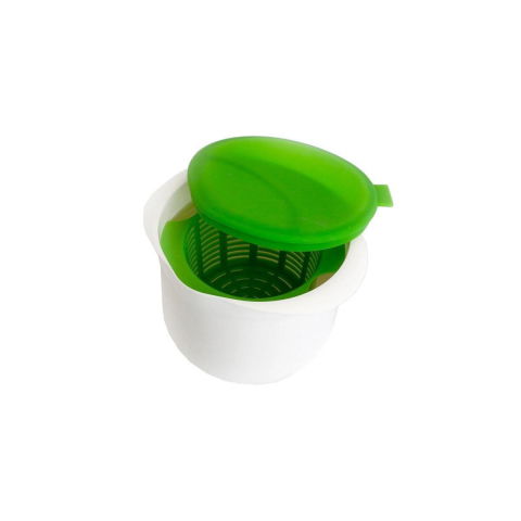 Recipient pentru preparat branza, capac de silicon, cheese maker din plastic, strecuratoare, 17x14.5x12.8 cm, verde [10]