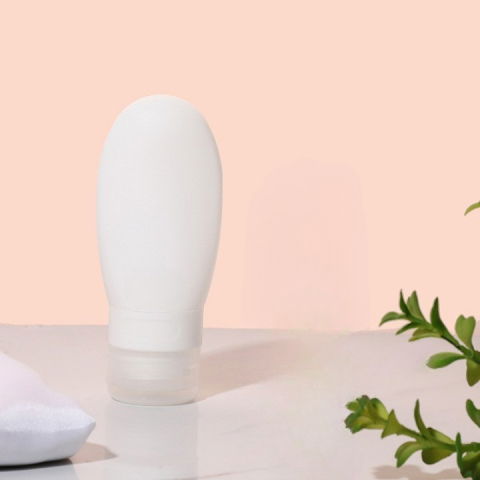 Recipient portabil din silicon elegant de voiaj, sticla de calatorie, potrivita pentru lotiune, sampon si alte lichide, anti-scurgere, cu posibilitate de reumplere, capacitate 90ml, alb [3]