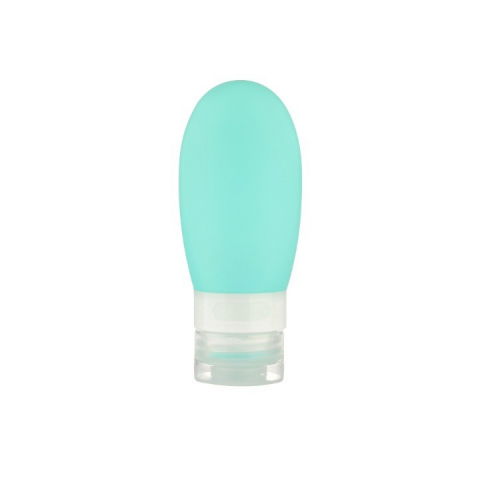 Recipient portabil din silicon elegant de voiaj, sticla de calatorie, potrivita pentru lotiune, sampon si alte lichide, anti-scurgere, cu posibilitate de reumplere, capacitate 90ml, verde [1]