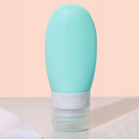Recipient portabil din silicon elegant de voiaj, sticla de calatorie, potrivita pentru lotiune, sampon si alte lichide, anti-scurgere, cu posibilitate de reumplere, capacitate 90ml, verde [3]