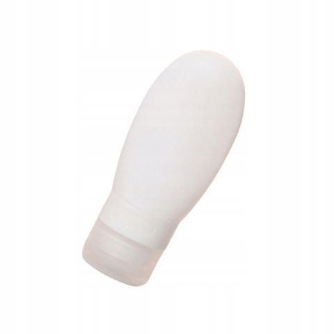 Recipient portabil din silicon elegant de voiaj, sticla de calatorie, potrivita pentru lotiune, sampon si alte lichide, anti-scurgere, cu posibilitate de reumplere, capacitate 90ml, alb [1]