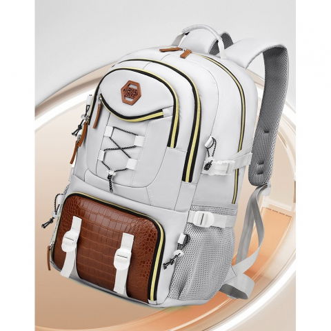 Rucsac multifunctional pentru calatorie, pentru alpinism, voiaj, drumetii, din panza oxford, 34x16x52 cm, alb [2]