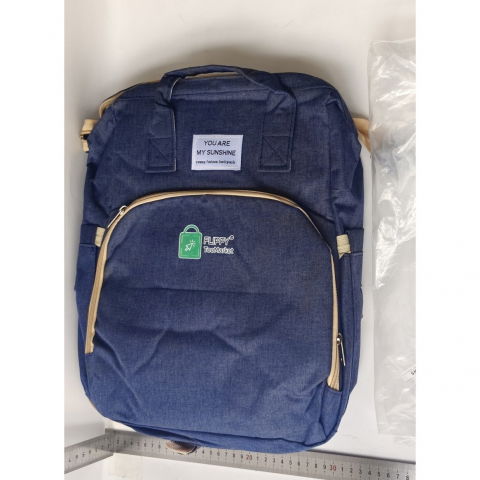 Rucsac multifunctional pentru mamici, cu patut pliabil si baza de schimbat, rezistent la apa, capacitate mare, usor, compartimente multiple, buzunar termic pentru lapte, 42 x 32 x 22 cm, albastru inchis [1]