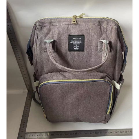 Rucsac multifunctional pentru mamici, din panza oxford, compartimentare multipla, impermeabil, 43 x 18 x 26 cm, gri inchis [1]