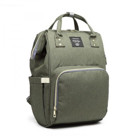Rucsac multifunctional pentru mamici, din panza oxford, compartimentare multipla, impermeabil, 43 x 18 x 26 cm, verde army [1]