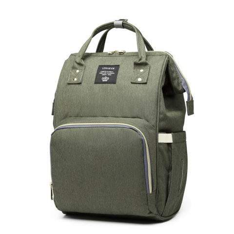 Rucsac multifunctional pentru mamici, din panza oxford, compartimentare multipla, impermeabil, 43 x 18 x 26 cm, verde army [2]