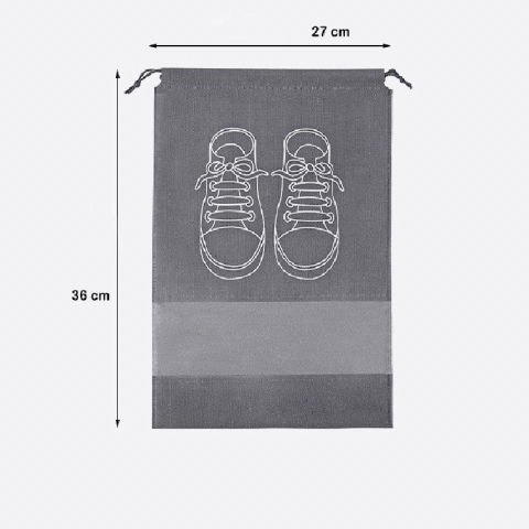 Sac depozitare incaltaminte, pentru voiaj sau depozitare, rezistent la praf, compatibil cu masina de spalat, 27 x 36 cm, gri deschis [2]