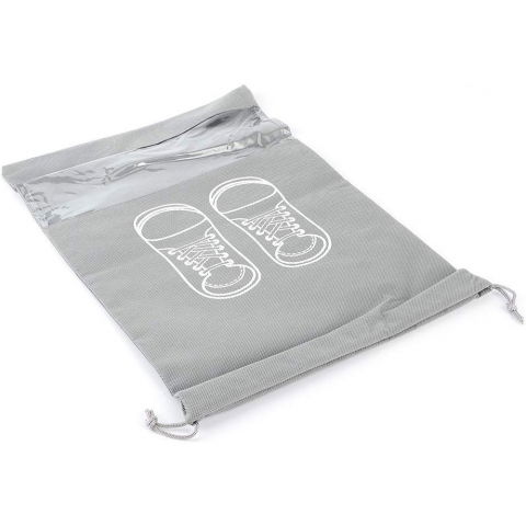 Sac depozitare incaltaminte, pentru voiaj sau depozitare, rezistent la praf, compatibil cu masina de spalat, 27 x 36 cm, gri deschis [5]