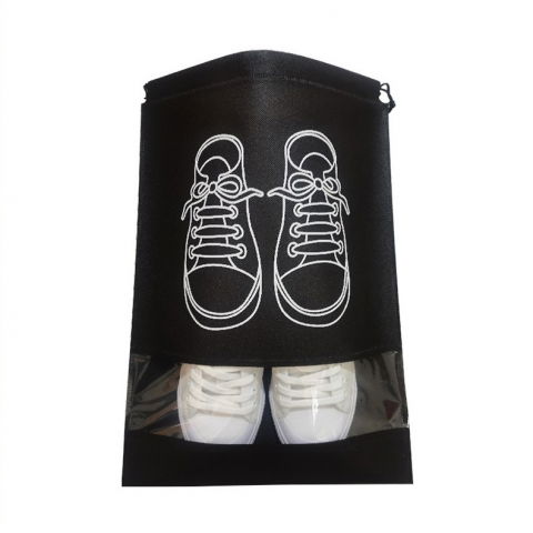 Sac depozitare incaltaminte, pentru voiaj sau depozitare, rezistent la praf, compatibil cu masina de spalat, 27 x 36 cm, negru [6]