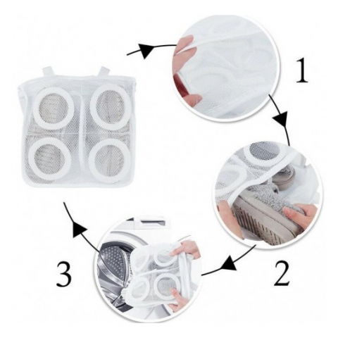 Sac pentru spalare incaltaminte, pentru masina de spalat, 28x24.5x8 cm, alb [1]