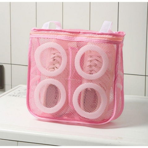 Sac pentru spalare incaltaminte, pentru masina de spalat, 28x24.5x8 cm, roz [6]