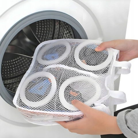 Sac pentru spalare incaltaminte, pentru masina de spalat, 36x30x12 cm, alb [2]